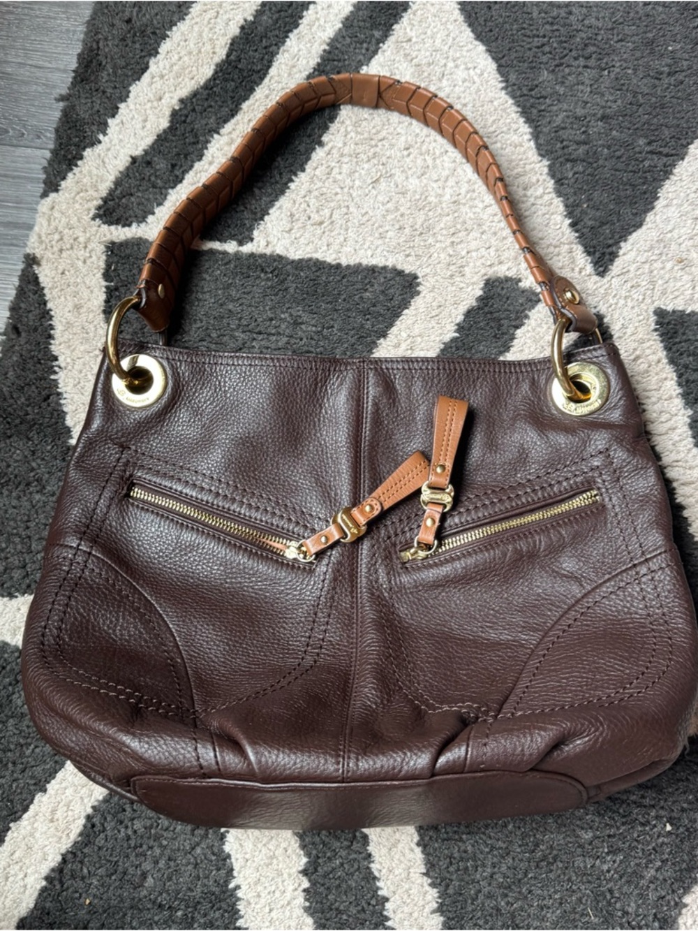 B Makowsky leather shoulder bag
